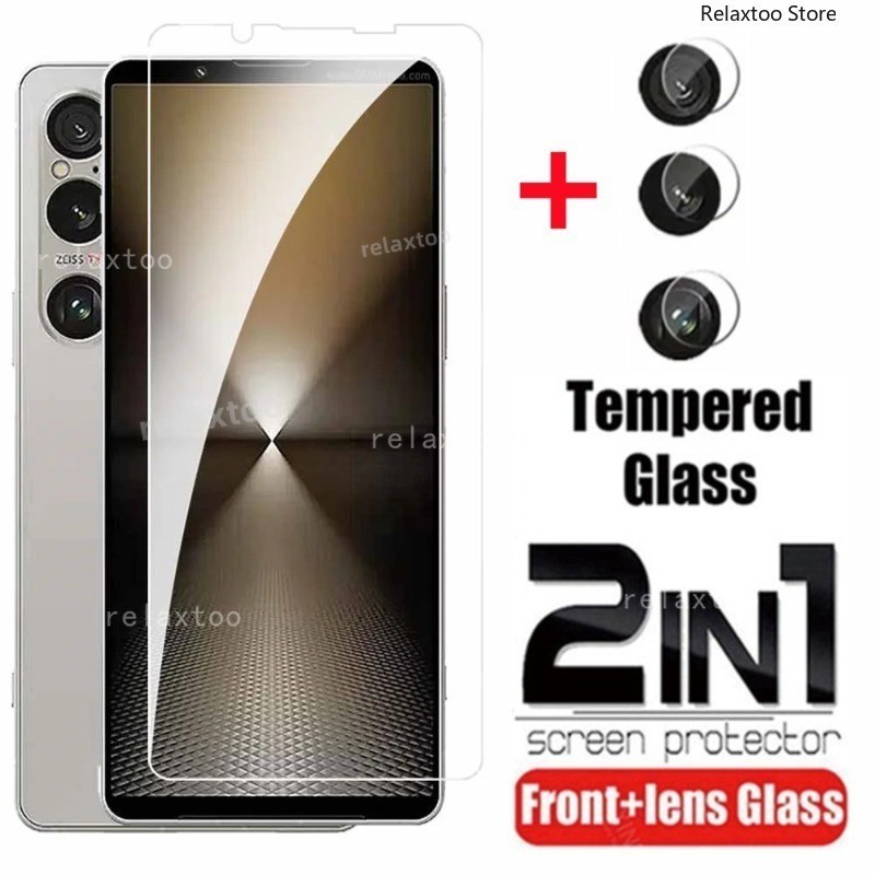 2in1 Full Screen Protector สําหรับ Sony Xperia 1 10 VI 10VI 1VI Xperia10VI Xperia1VI 5G โปร่งใส HD ก
