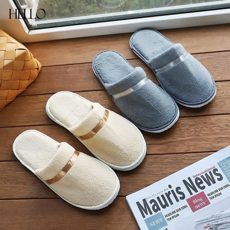 slipper รองเท้าใส่ในบ้าน รองเท้าโรงแรม พื้นยาง สลิปเปอร์ กันลื่น (size:42-43)