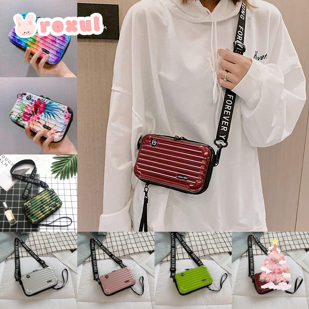 Roxul Square Box Bag, Travel Organizer Storage Shoulder Bag, Fashion Hard Shell Leopard Print Cosmetic Bag Crossbody Bag Travel