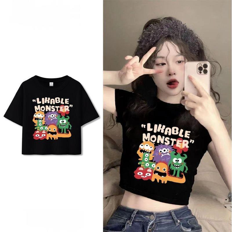 （พร้อมส่งจากกทม มาถึงใน 2วัน）เสื้อครอปแขนสั้น ผ้าคัตคอน นิ่มใส่สบาย #แขนสั้น baby tee 100%Cotton T-shirt เสื้อยืดผู้หญิง