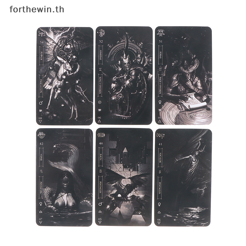 Forthewin Goetia Tarot ใน Darkness ไพ ่ ทาโรต ์ การ ์ ด Oracle การ ์ ดพยากรณ ์ ทํานายเกมกระดาน th