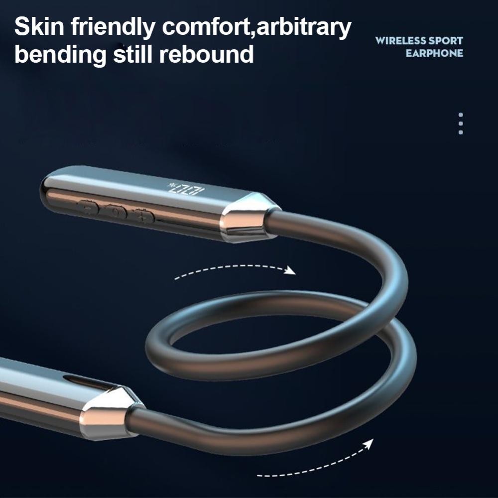 นานาส| Bnr Neckband 5.2 หูฟังบลูทูธสแตนด ์ บายยาวพิเศษสเตอริโอลดเสียงรบกวนปลั ๊ กอุดหูหูฟังกีฬาพร ้ อมจอแสดงผลดิจิตอล D7I5[]