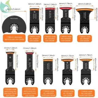 10 ชิ้น Oscillating ใบเลื่อย Bimetal Oscillating Multitool ใบมีดที่แม่นยําตัดกว้าง Arc ใบเลื่อยตรง