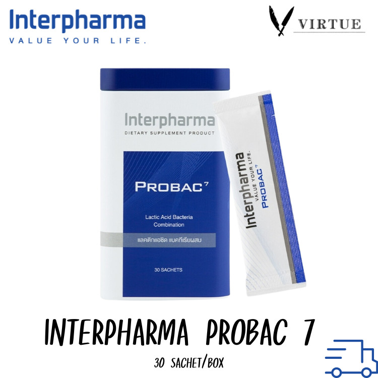 Interpharma Probac 7 (30 ซอง) ผลิตภัณฑ์ Total Synbiotic (ซินไบโอติก) สร้างสมดุลให้ระบบขับถ่าย (Probiotics)