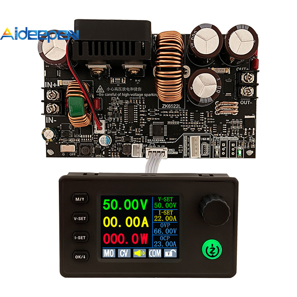 Aideepen ZK-6522C หน้าจอสี CNC Step-Down DC ปรับแรงดันไฟฟ้าเสถียรแหล่งจ่ายไฟแรงดันไฟฟ้าคงที่โมดูลขั้นตอนลงคงที่
