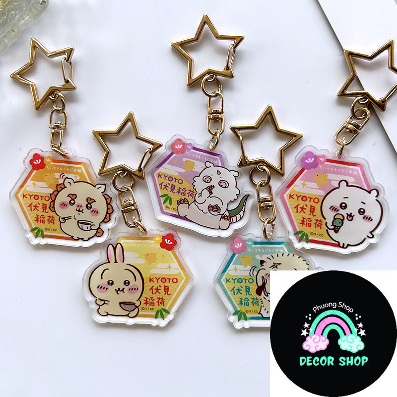 จัดส่ง 24 ชม.  CIIKAWA ใหม่พวงกุญแจอะคริลิค JiYiKAWA ขนาดเล็กสร้างสรรค์แปดกระเป๋าจี้