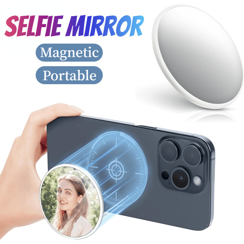 Universal Mini Magnetic Selfie โทรศัพท ์ กระจกสําหรับโทรศัพท ์ มือถือ Vlog ถ ่ ายทอดสดเซลฟี ่ อุปกรณ ์ การถ ่ ายภาพ