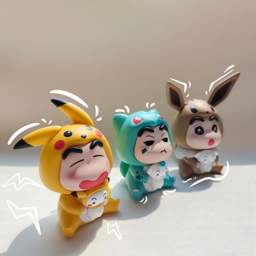 Crayon Shin Chan กล่องตาบอด Pokemon Series เครื่องประดับตาราง Room Decor Dashboard เครื่องประดับของเล่น Shin Chan รูป Shin Chan ของเล่น แล็ปท็อป小新公仔
