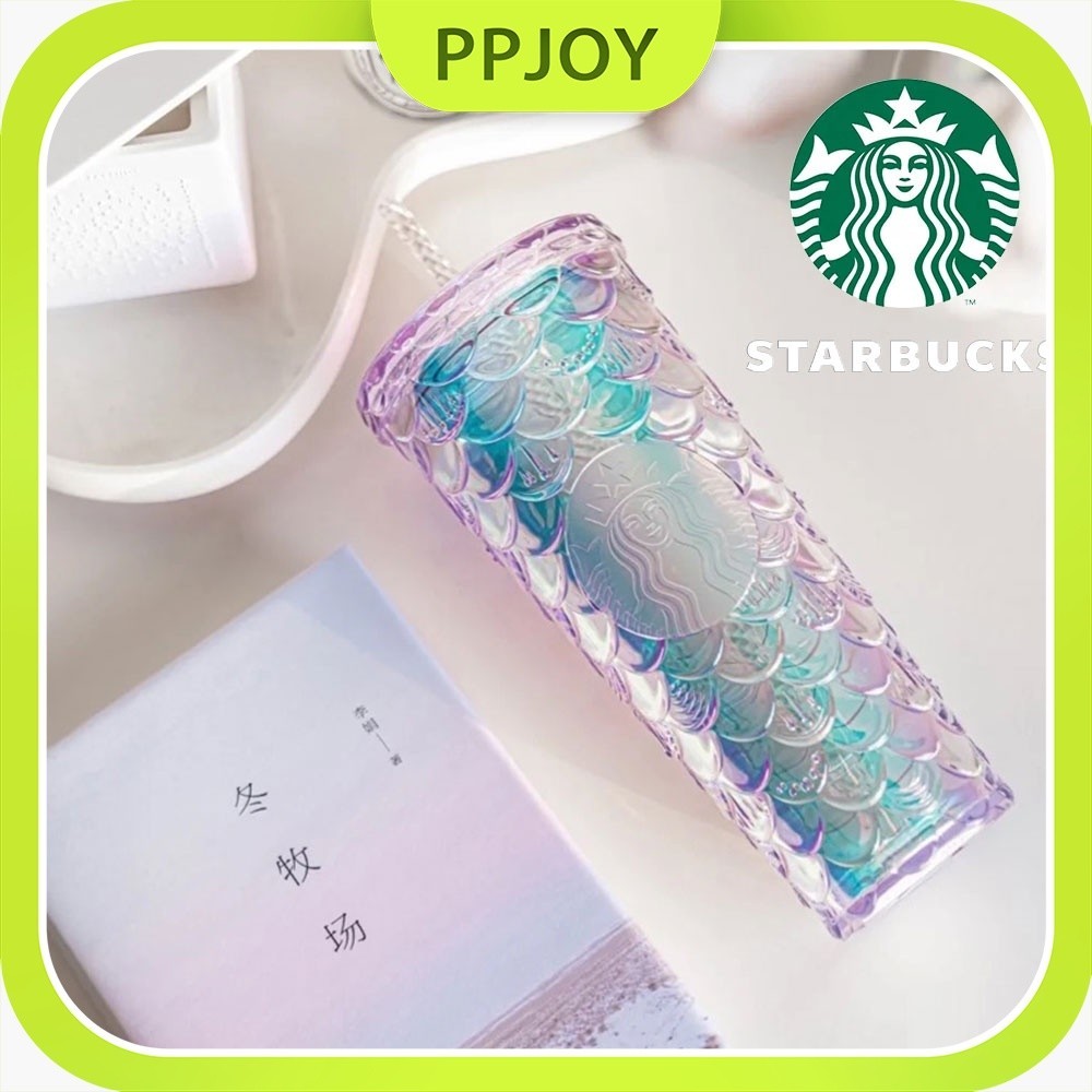 Starbucks Mermaid Pink/Purple Cold Cup Tumbler 710ml Starbucks Fish Scale Straw Cups Unicorn Mermaid