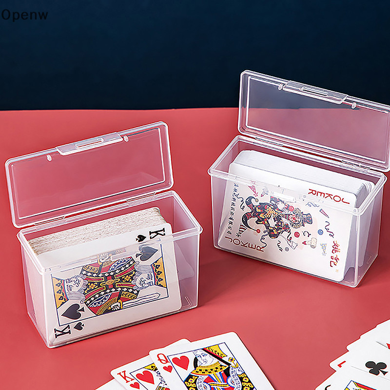 Openw ใหม่กล่องพลาสติกใสเล่นไพ่คอนเทนเนอร์ PP Storage Case บรรจุโป๊กเกอร์กล่องการ์ดเกมสําหรับเกมกระดาน GOOD