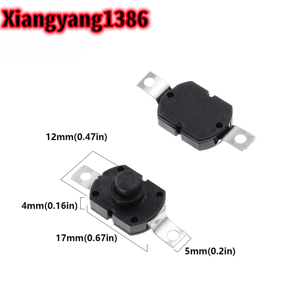 10pcs Push ปุ่มสวิทช์ 1712KD 30V 1A ไฟฉายล็อค 17X12X9.5 มม.ตารางโคมไฟสวิทช์ไฟฉายปุ่มสวิทช์ ON-OFF