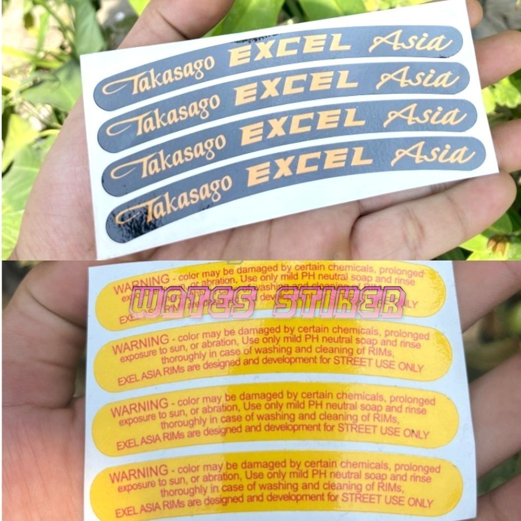 TAKASAGO EXCEL ASIA สีดําสีเหลืองพิมพ์สติกเกอร์ RIM คุณภาพสูงสติกเกอร์กันน้ํา