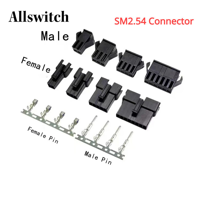 50 ชิ้น JST SM2.54 Connector Pitch 2.54 มม.SM หญิงชายสายไฟปลั๊กซ็อกเก็ต SM-2P SM-2R 2/3/4/5/6/7/8 Pi