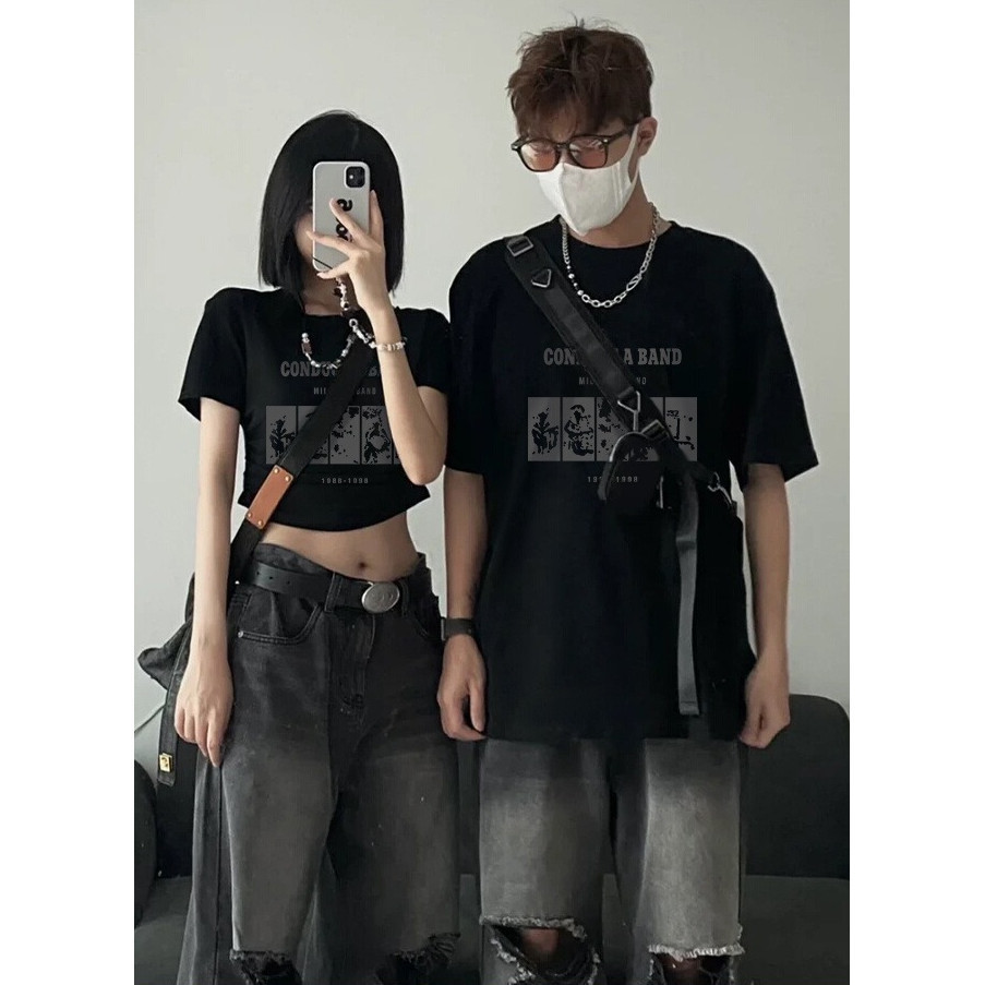 （พร้อมส่งจากกทม มาถึงใน 2วัน）เสื้อผ้าคู่รัก เสื้อยืดยอดฮิตสไตล์ญี่ปุ่นและเกาหลี เสื้อยืดแขนสั้น เสื้อเชิ้ตลำลองสบาย