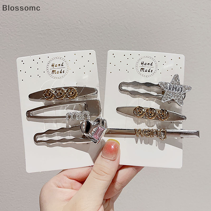 Blossomc แฟชั ่ น Rhinestone หัวใจคลิปผม Clamp หวาน Hairpins Barrettes ประณีตเงินสีคลิปด ้ านข ้ างผู ้ หญิงอุปกรณ ์ เสริมผมใหม ่