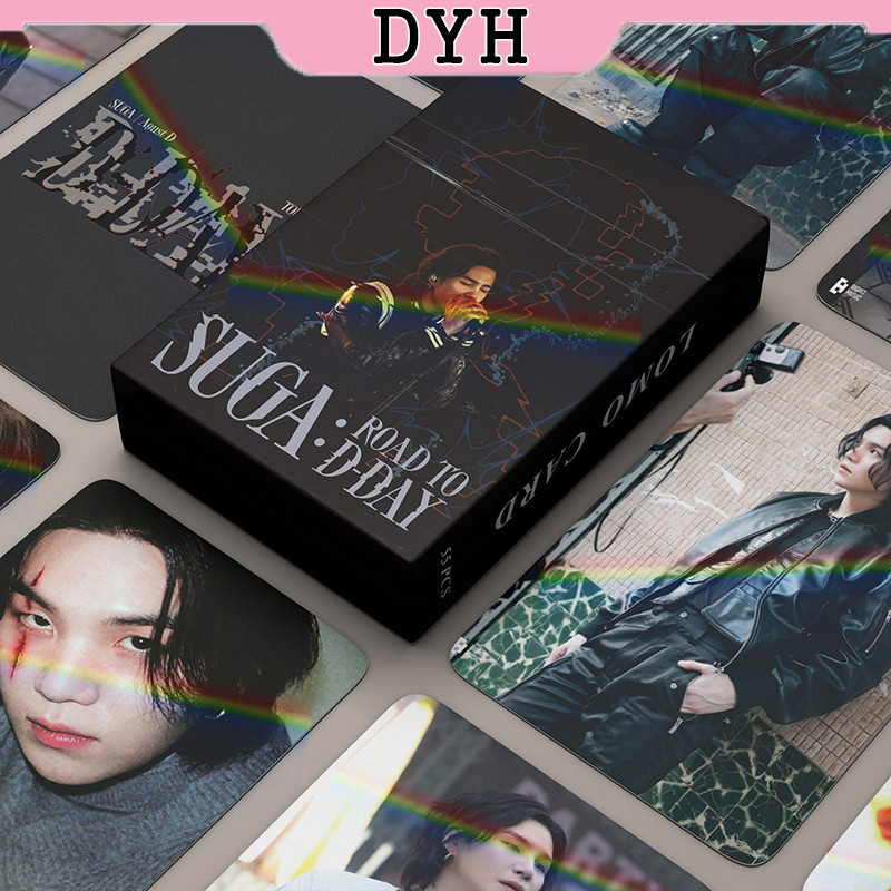 55 ชิ้น/กล่อง BTS SUGA เลเซอร์การ์ด Agust D อัลบั้ม Photocard KPOP LOMO การ์ด