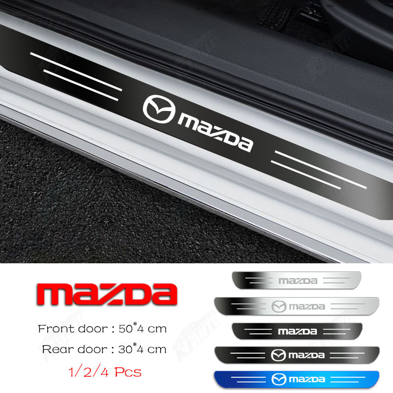 ✨ Mazda High-End Custom โลหะ Sill Protector Scratch-Resistant Dirt-Proof สแตนเลสรถสติกเกอร์ป้องกันประตูรถอุปกรณ์ตกแต่งสําหรับ Cx 5 3 2 Cx 8 Cx 3 Cx 30 6 Bt 5