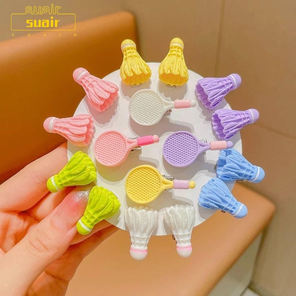 Suair 1 คู ่ ไม ้ แบดมินตัน Hairpin, Creative กีฬาจําลองแบดมินตันผม Clip, Headwear อุปกรณ ์ เสริมผมน ่ ารัก Barrette สาว