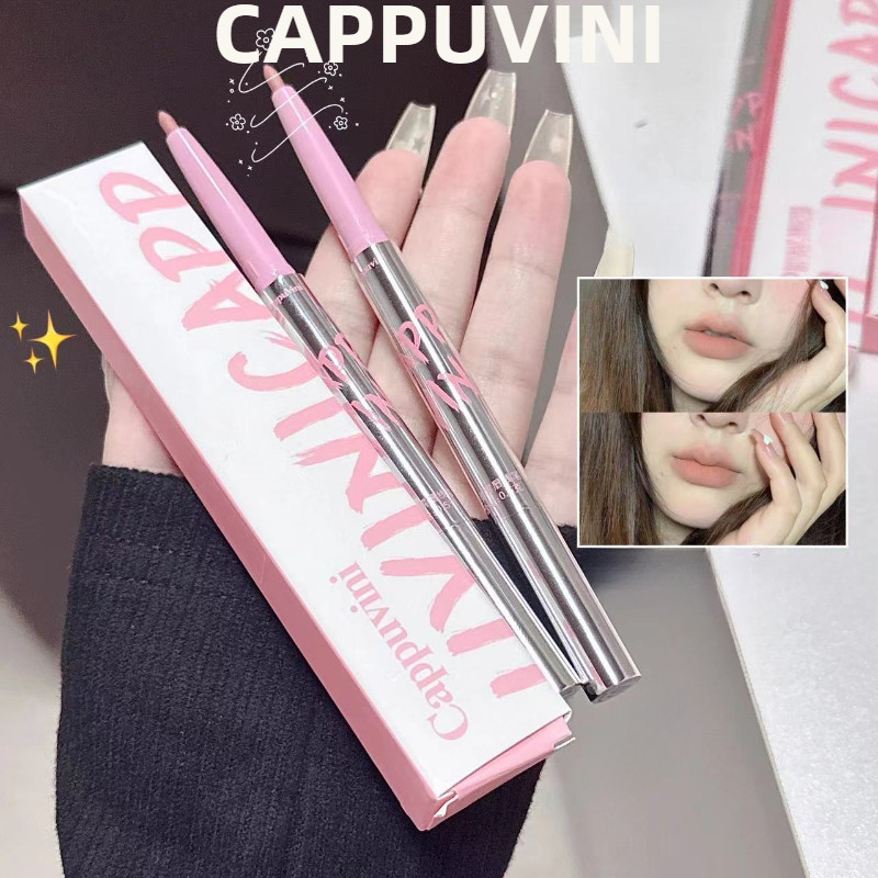 CAPPUVINI ลิปไลเนอร์หลอดสีเงินเส้นเล็กไม่หลุดลอกง่าย