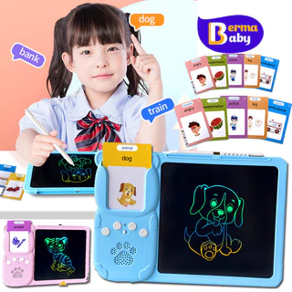 Berma Baby เครื่องอ่านแฟลชการ์ด กระดานวาดรูป แฟลชการ์ด flash card LCD พูดได้3ภาษา ของเล่นเสริมพัฒนาการ