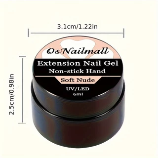 Non Stick Hand Solid Extension เล็บเจล Clear Nude Pink Extension Gel Rhinestone กาวเจล 6ml