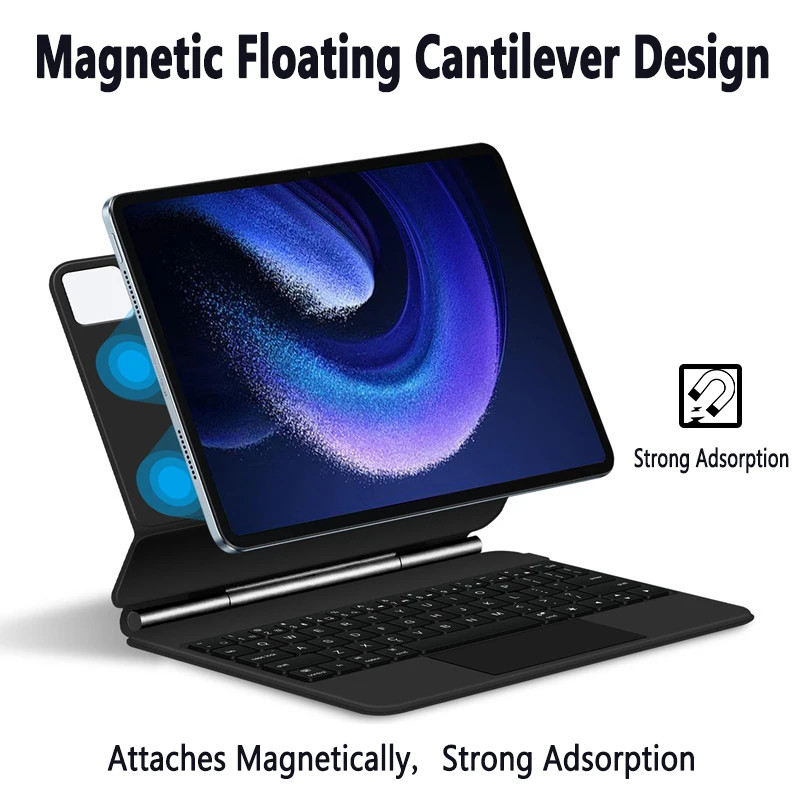 ภาษาไทย แป้นพิมพ์แม่เหล็กสําหรับ Xiaomi Pad 7 / 7 pro 11 Pad 6 11 นิ้ว Mi Pad 5 pro 11 "Pad 6s pro 12.4 "บลูทูธ Blacklit คีย์บอร์ดไร้สาย