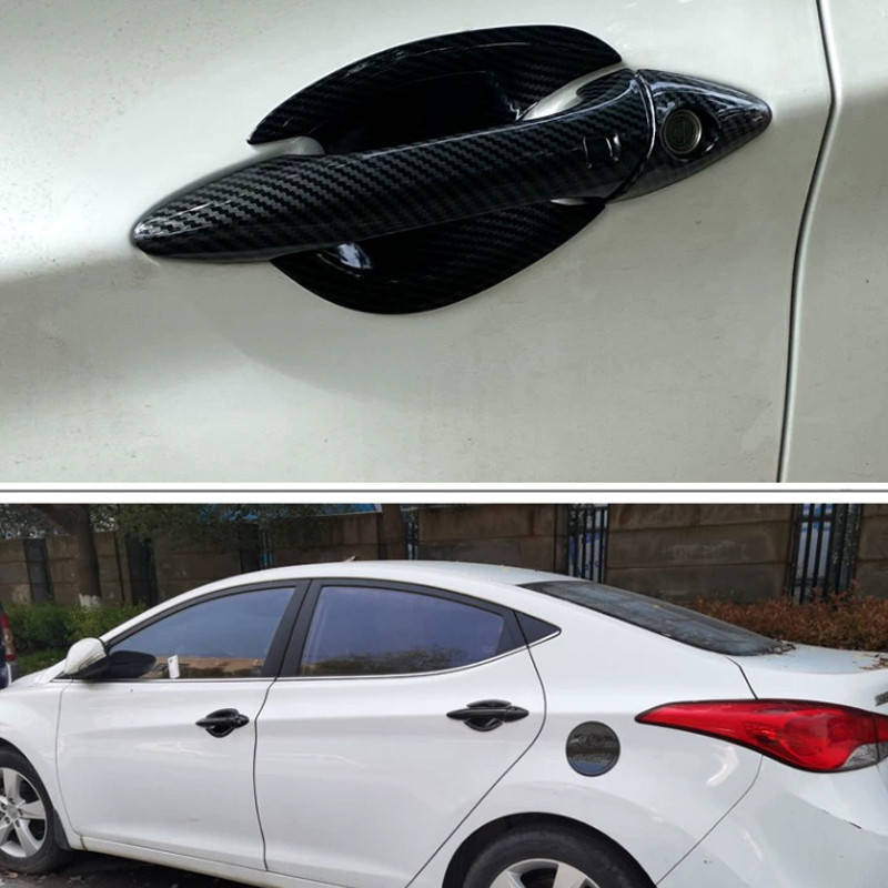 สําหรับ HYUNDAI ELANTRA 2011-2015 รูปแบบคาร์บอนไฟเบอร์มือจับประตูรถชามฝาครอบ trim,ELANTRA ภายนอก gar