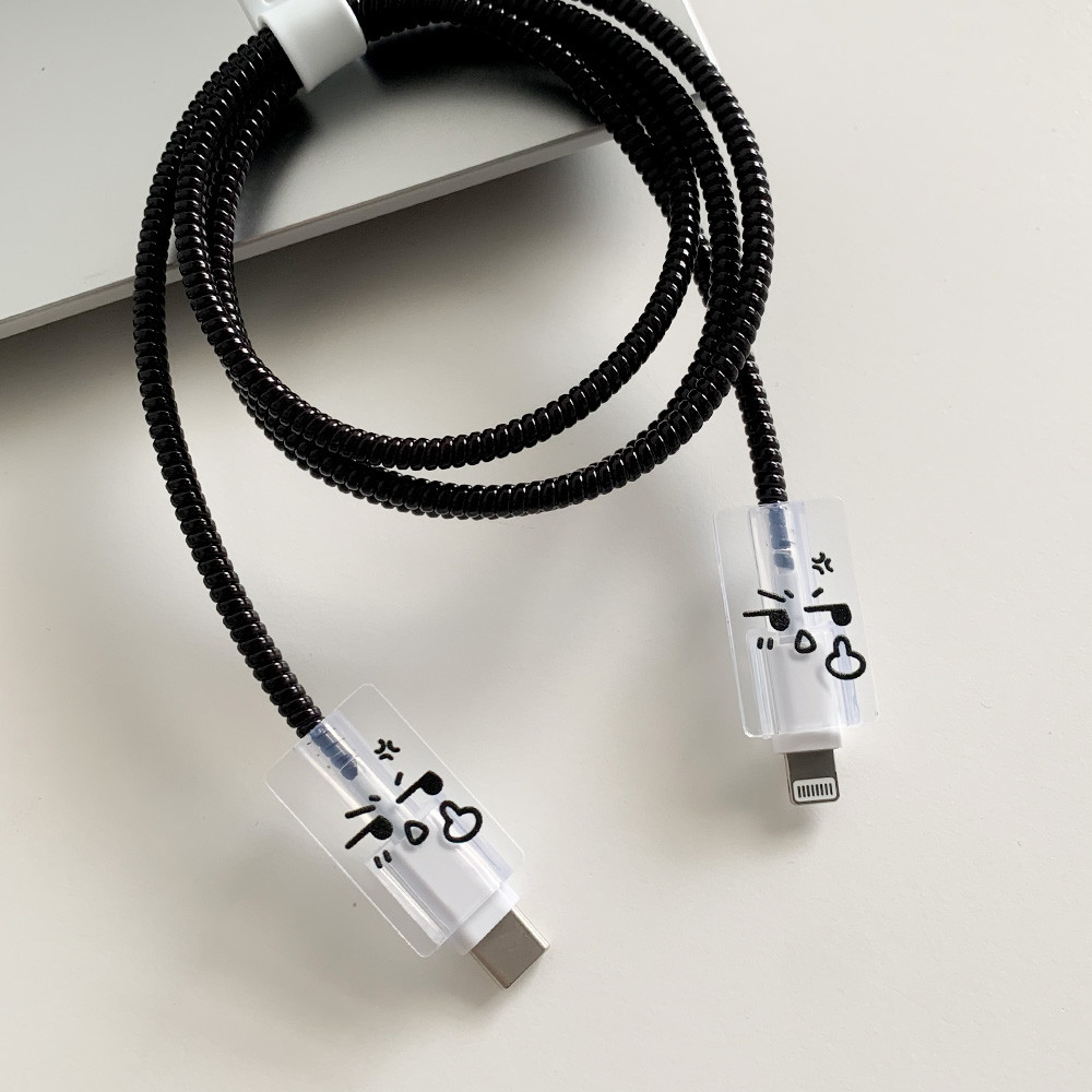 การ์ตูนตลกโปร่งใสแสดงออกซิลิโคนชาร์จป้องกันกรณีสําหรับ ไอโฟน 11 12 13 14 18ว-20ว ชาร์จเร็วป้องกันชาร์จปกแขน - รูปที่ 4