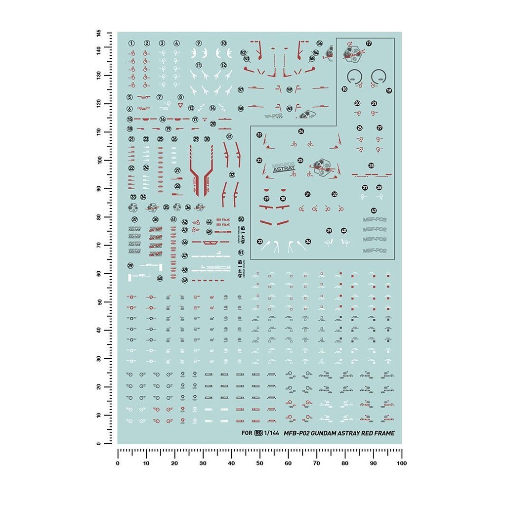 Artisans Club RG 1/144 Astray Red Frame Water Slide Decal