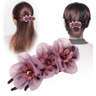 กิ๊บติดผมดอกไม้อารมณ์หรูหราแฟชั่นเกาหลี Duckbill Hairpin เครื่องประดับผมสําหรับผู้หญิง