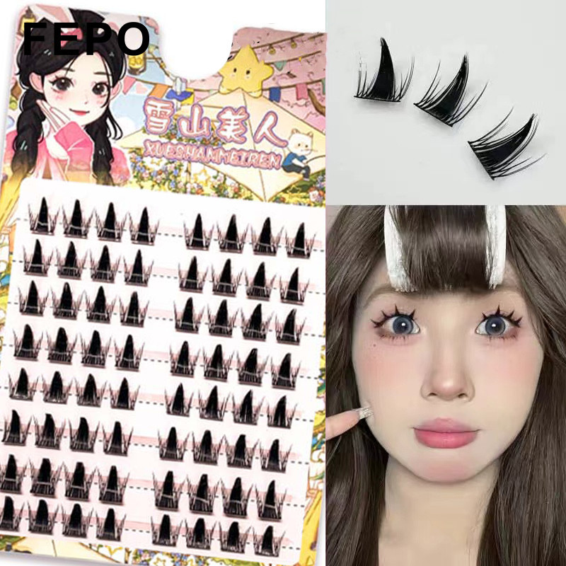 Fepo ขนตาปลอม 10 แถวที่สวมใส่สบายและมีน้ําหนัก 10 มม.-13 มม