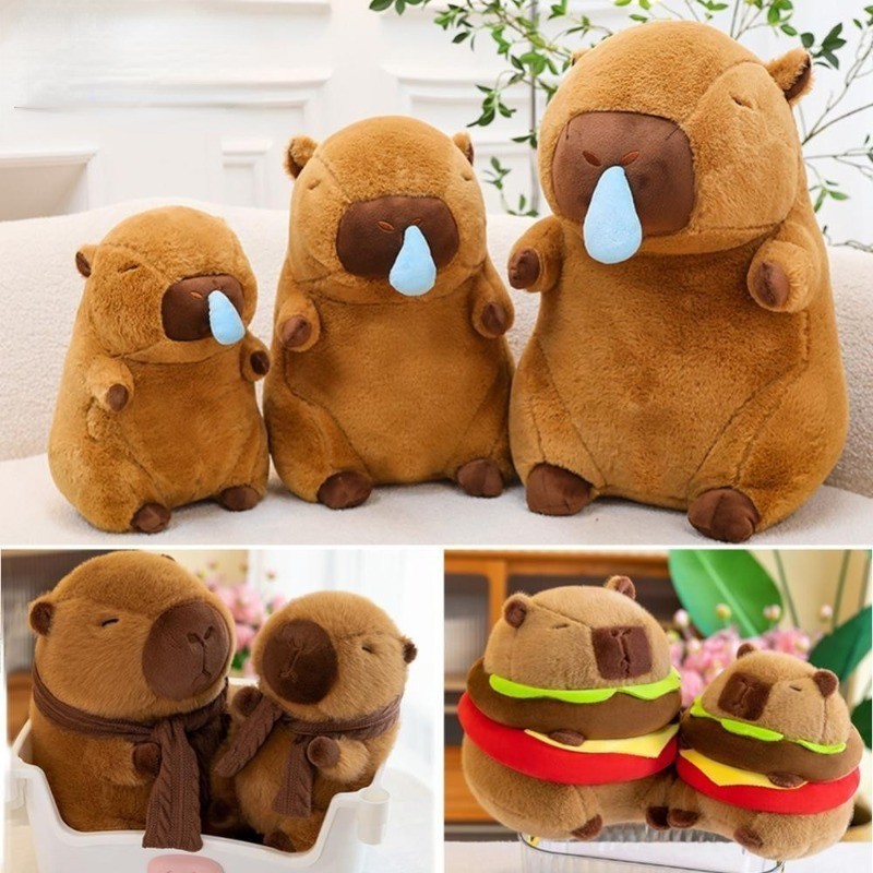 ตุ๊กตา คาปิบาระ ของเล่นตุ๊กตาน่ารักตุ๊กตาสัตว์ของเล่นตุ๊กตานุ่มการ์ตูนหมอนจบการศึกษาของขวัญ