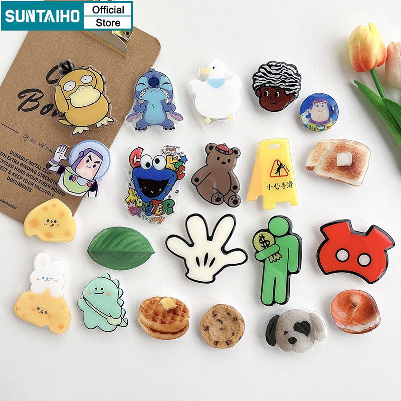 Suntaiho 3D การ์ตูนโทรศัพท์มือถือผู้ถือขาตั้งสร้างสรรค์น่ารักผีเสื้อดอกไม้รูปแบบ Universal Scalable Bracket โทรศัพท์ Grip