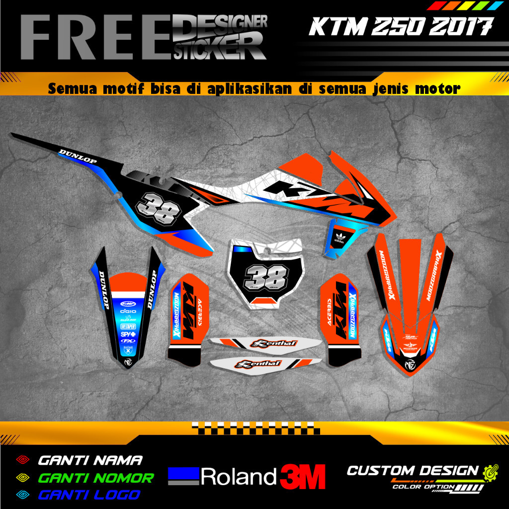 สติ๊กเกอร์ KTM 250 2015 DECAL FREE REQUESTS CUSTOME