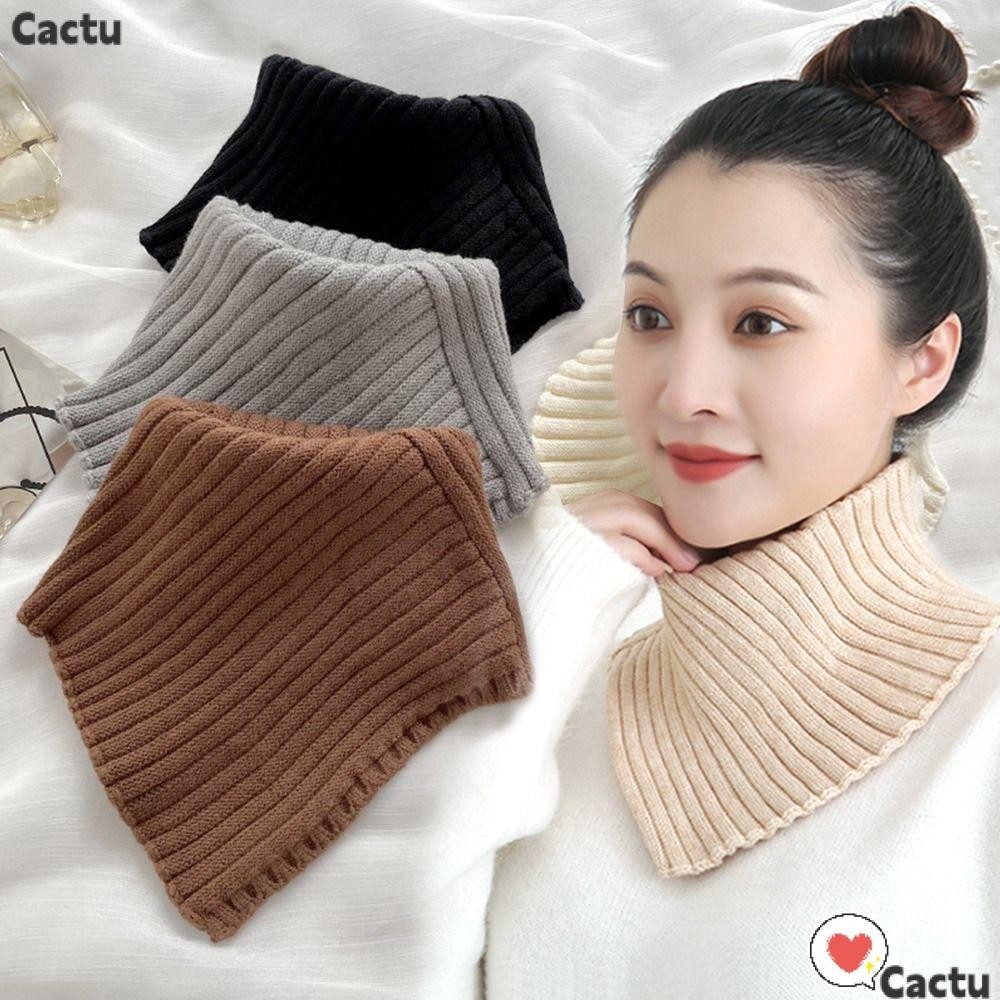 Cactu คอเต่าปลอม แบบถัก ถอดออกได้ ให้ความอบอุ่น แฟชั่นฤดูหนาว