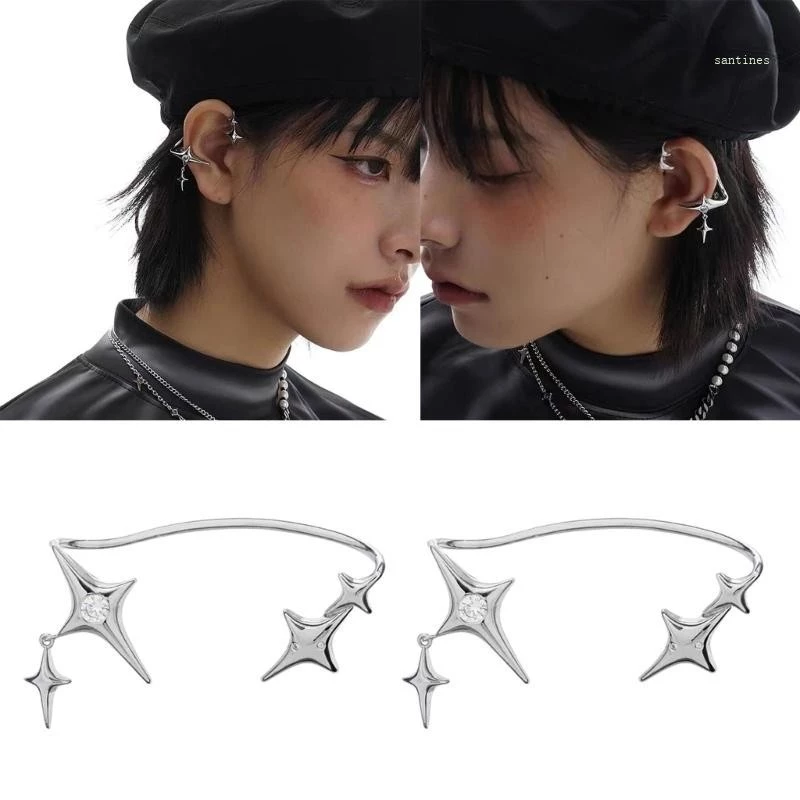 Fashion Star Clip Earrings Ear Cuff for none-Pierced Ears Cartilage Jewelry