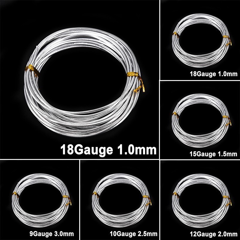 [ดีที่สุด 0704] 1/1.5/2/2.5/3 มม.ยาว 5 เมตรอลูมิเนียมหัตถกรรมวัสดุลวด DIY เครื่องประดับทําหัตถกรรม