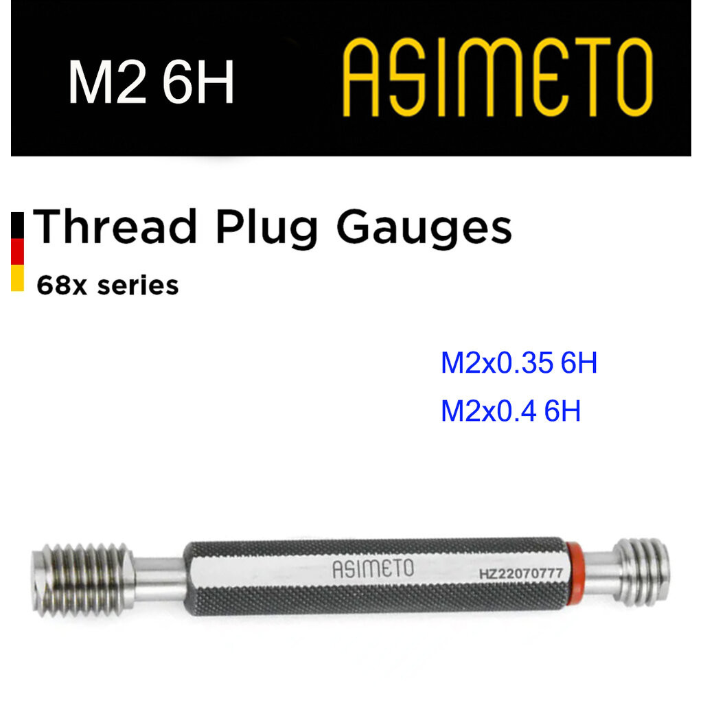 Asimeto Thread plug gauge สกรูปลั๊กเกจ M2x0.35, M2 x 0.4 6H