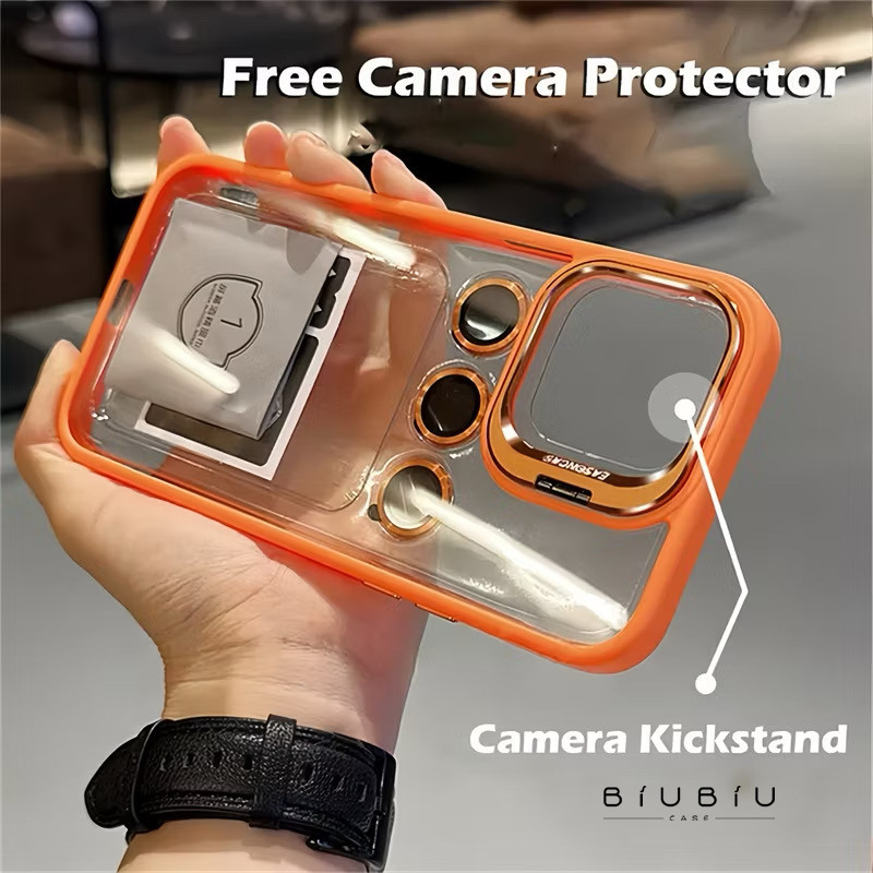 หรูหรา ส่งจากไทย กันกระแทก🔥ป้องกันเลนส์กล้อง พร้อมแหวนขาตั้ง🔥 for iPhone 11 13 15 16 12 14 ProMax Plus ซื้อ 1 แถม 2 ฟ