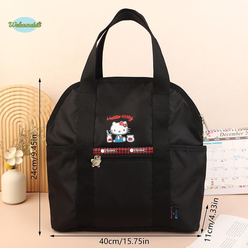 [ยินดีต้อนรับ] Kt Cat Multi-Functional Black Backpack การพิมพ์การ์ตูนสําหรับผู้หญิงกระเป๋าเป้สะพายหลังกระเป๋านักเรียนใหม่