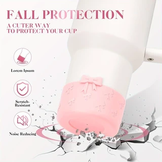 Sugaw 3D Bow Tumbler ซิลิโคน Boot, สวยและทันสมัย Anti-Drop Shock Absorbing อุปกรณ์เสริมขวดน้ํา, บูตขวดน้ําเข้ากันได้กับ Stanley Tumbler