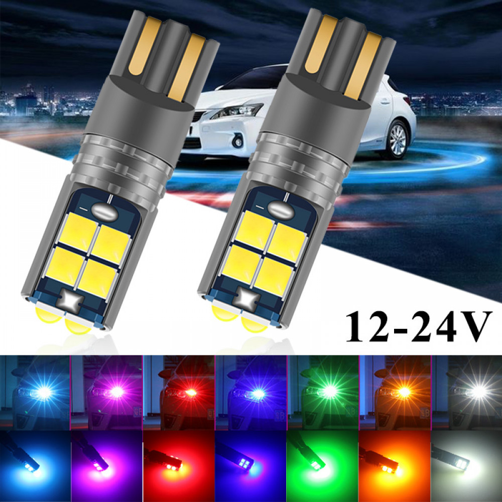 1pc 12-24 V T10/W5W หลอดไฟ LED CANBUS Lorry รถบรรทุกไฟ LED ภายในรถไฟอ่านหนังสือ Marker โคมไฟ 168 194 LED Auto Wedge