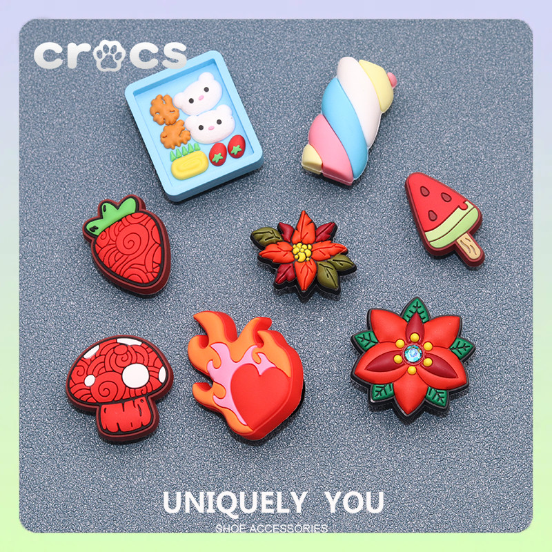 jibbitz crocs Flowers fruits flames DIY jibbitz set shoes Accessories