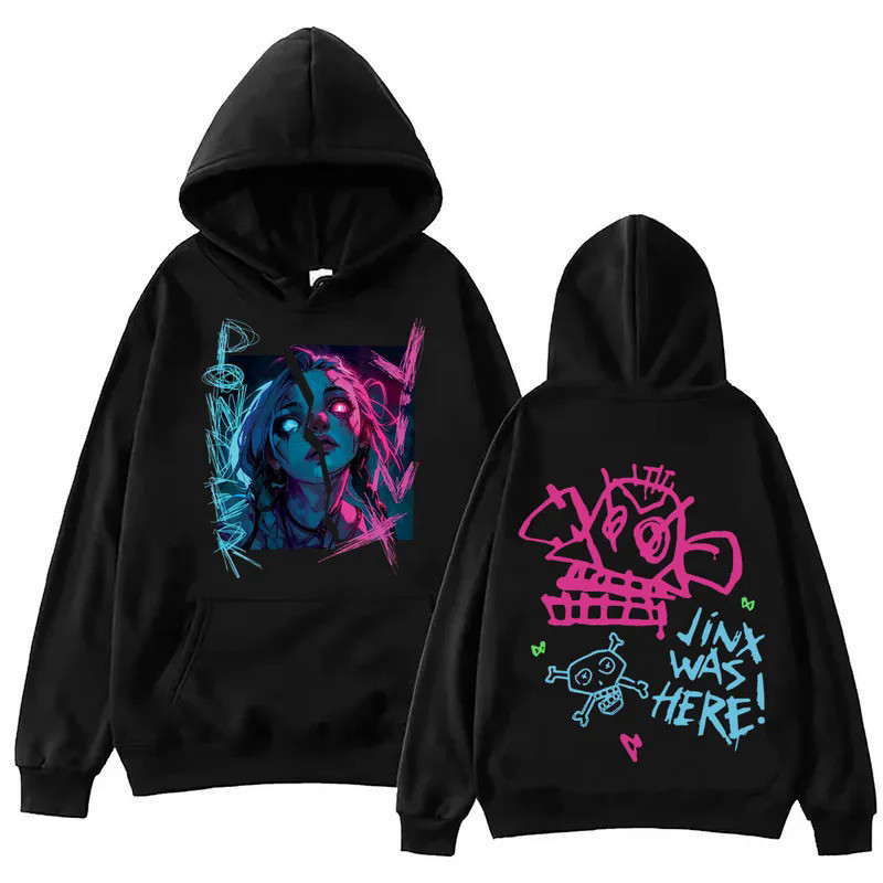 Baju-Hoodie Arcane-jinx hoodie Harajuku เสื้อคอกลมพิมพ์ลายใหม่ล่าสุด .ม-3เอ็กแอล