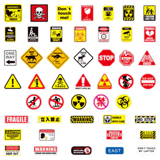 ❉ Warning Sign Series 01 สติ๊กเกอร์ ❉ 50Pcs/Set Warning Mark DIY Fashion Mixed Luggage Laptop Skateboard Doodle Decals สติ๊กเกอร์