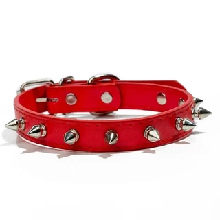 หนังสุนัขแมวคอ Spiked Studded ลูกสุนัขสัตว์เลี้ยงสร้อยคอสําหรับขนาดกลางขนาดเล็กแมวสายคล้องคอสัตว์เลี้ยงปลอกคอสุนัขอุปกรณ์เสริม