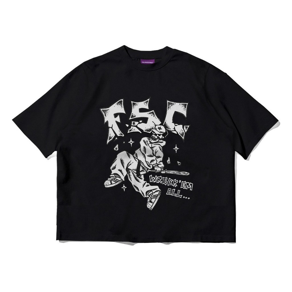 Crop Boxy Tee Fillingstreet - เสื้อยืดผู้ชาย Rage Black distro