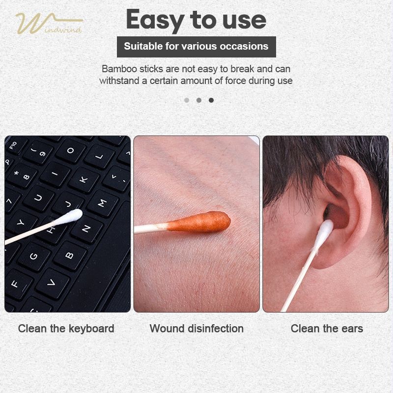 Windind สำลีทางการแพทย์ 8 ซม.  สำลีอเนกประสงค์  ไม้ไม้ฝ้ายแบบใช้แล้วทิ้งฆ่าเชื้อ-ww - รูปที่ 4