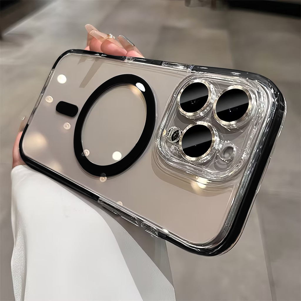ใหม่ไทเทเนียมกันกระแทกกันชนโปร่งใสแม่เหล็กเคสโทรศัพท์สําหรับ ไอโฟน 16 15 บวก โปรแม็กซ์ 14 15 13 16 มือโปร สูงสุด อะคริลิคปกแข็งใสพร้อมตัวป้องกันกล้อง