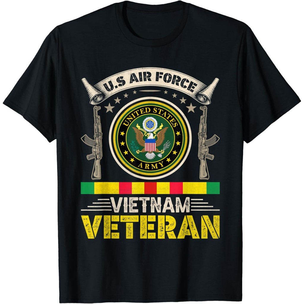 Us Air Force Vietnam Veteran Usa Flag Veterans Day เสื้อยืด